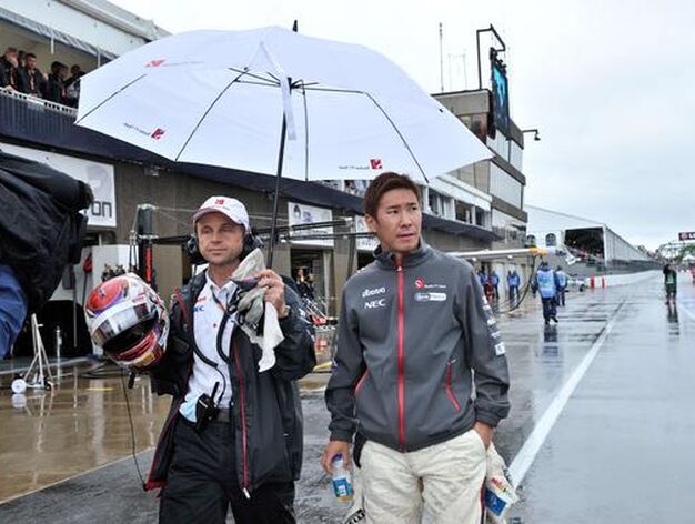 Kobayashi, bajo la lluvia.

Foto: AFP Photo