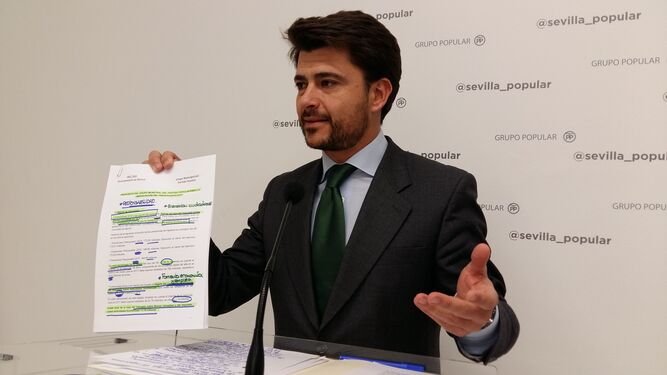 Beltrán Pérez presenta la propuesta del PP a los presupuestos.