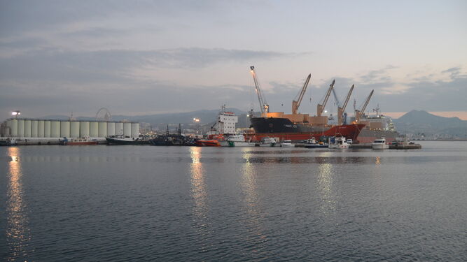 Visión del puerto de Málaga desde la dársena pesquera.