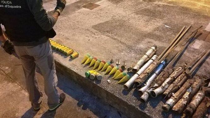 Los cohetes antigranizo intervenidos por los Mossos d'Esquadra