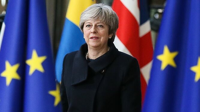La primera ministra británica, Theresa May, en Bruselas