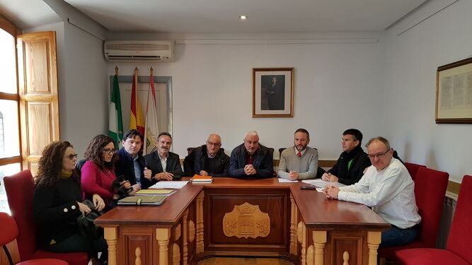 Reunión de la comisión de seguimiento del convenio de la reconstrucción del Patio del Castillo de Vélez Blanco.