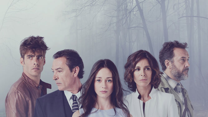 Elenco de actores principales de la nueva serie de Telecinco en una imagen promocional.
