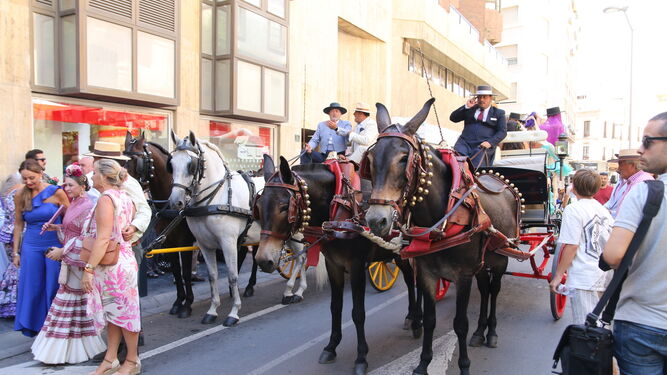 El paseo de caballos y carruajes de la Feria ha dado comienzo este miércoles.