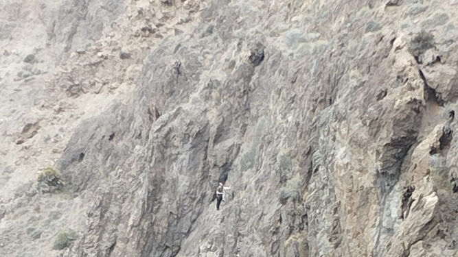 Rescatan a un hombre atrapado en el acantilado que escalaba en Cabo de Gata