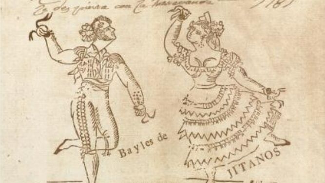 [5] Dibujo de un cartel anunciando “bayles de gitanos”, 1781.