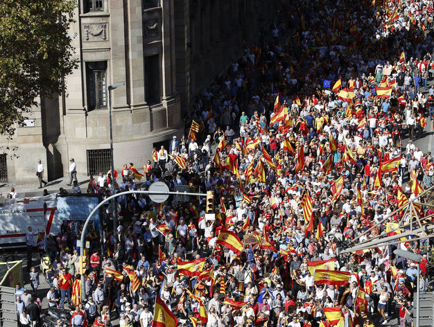 Manifestaci&oacute;n por la unidad de Espa&ntilde;a en Barcelona
