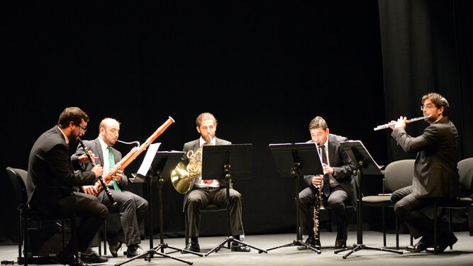 El Quinteto Federico Chueca durante su actuación en el Apolo.