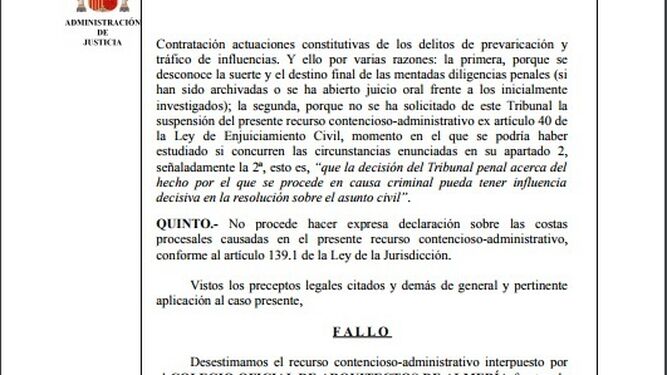 La contratación de las obras del Mesón Gitano se realizó conforme a la legalidad