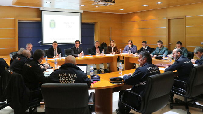 Reunión de la Junta Local de Seguridad celebrada ayer.