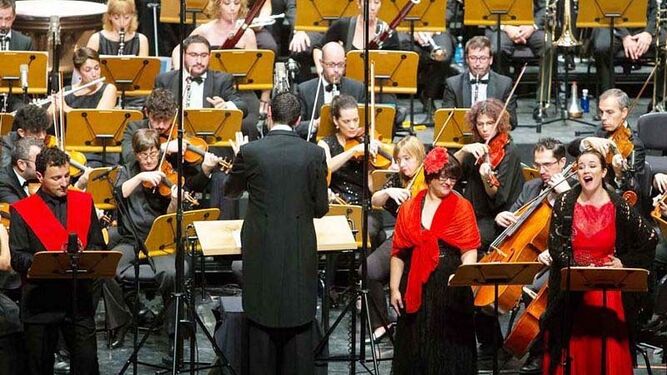 Un momento de la interpretación de la ópera en Burgos.