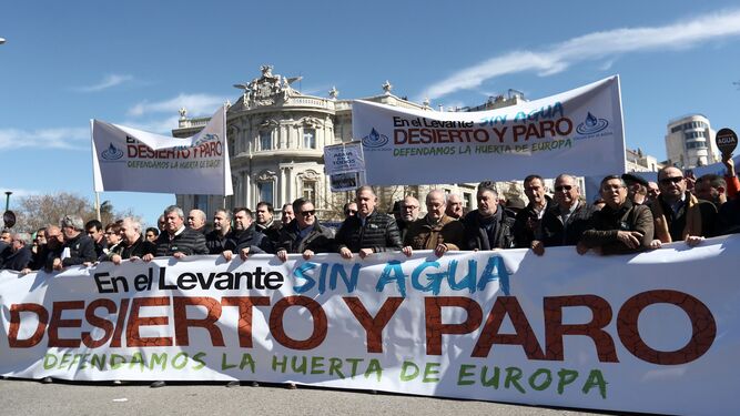 El pasado 7 de marzo, los regantes de Almería, Alicante y Murcia exigieron soluciones en Madrid a la falta de agua.