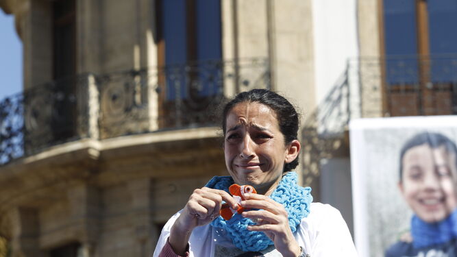 Patricia Ramírez, durante la concentración del pasado viernes 9 de marzo.
