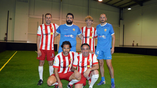 Esteban, Gorri, Rubén, Soriano, Ortiz y el concejal de Deportes.