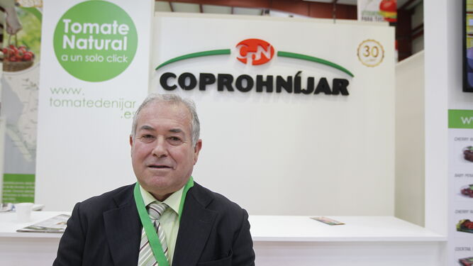 Juan Segura, presidente de la cooperativa nijareña Coprohníjar, durante la pasada Expo Levante.