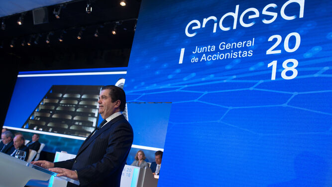 Borja Prado, presidente de Endesa, en la Junta General de Accionistas 2018.