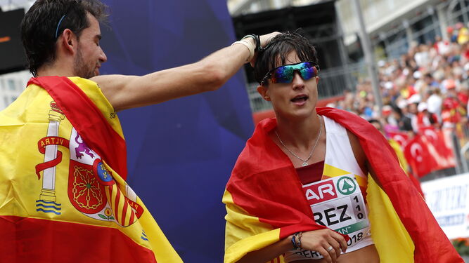 Álvaro Martín y María Pérez dieron a España dos oros en los 20 kilómetros marcha.