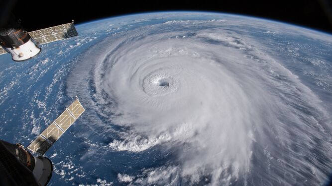 El huracán 'Florence' visto desde la Estación Espacial Internacional.
