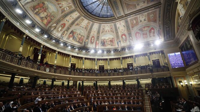 Panorámica del Congreso de los Diputados durante la moción de censua a Mariano Rajoy el pasado 31 de mayo.