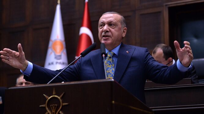 Erdogan  comparece en el Parlmento turco para hablar sobre la muerte de Khashoggi.