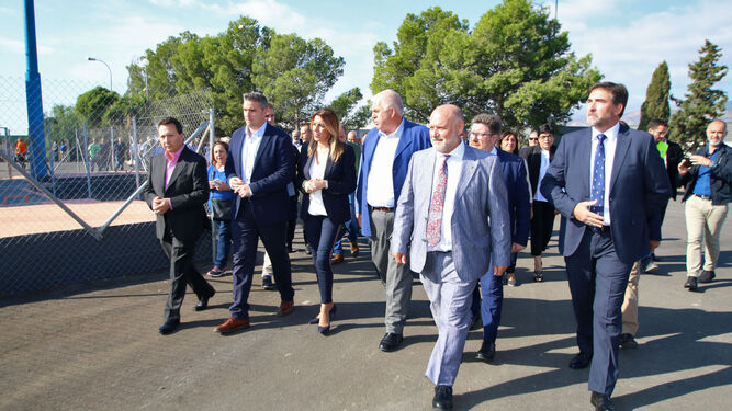Visita de la presidenta de la Junta de Andalucía a las instalaciones de la comunidad de regantes Cuatro Vegas.