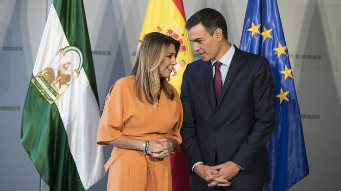 La reunión de Susana Díaz y Pedro Sánchez, en imágenes