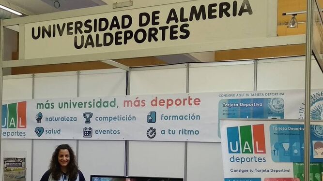 Stand de la Universidad de Almería en el Salón celebrado en el Palacio de Congresos de Aguadulce.