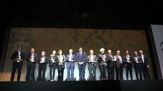 Foto de 'familia' de los galardonados en la XXXII Premios Macael