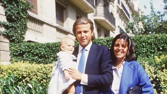 Thierry Roussel, Christina Onassis y la hija de ambos, Athina.