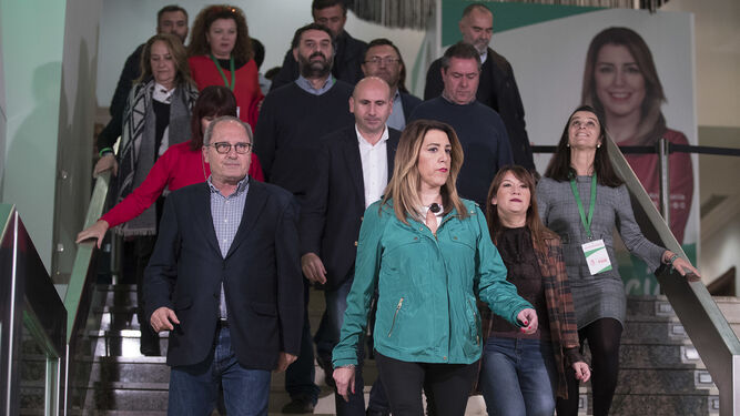 Susana D&iacute;az, muy seria, valora el resultado del PSOE