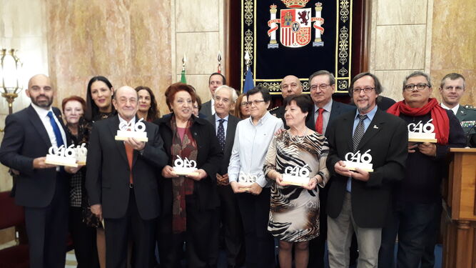 Los distinguidos por la Subdelegación en el día de la Constitución Española
