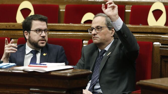 Quim Torra en el Parlamento catalán.