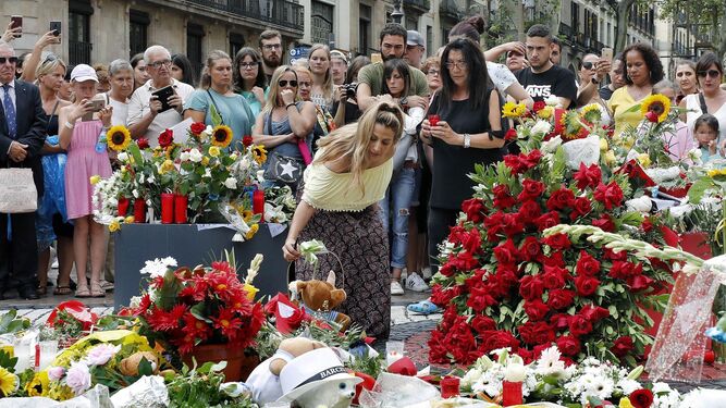 Acto de homenaje a las víctimas del atentado en Las Ramblas en agosto de 2017.