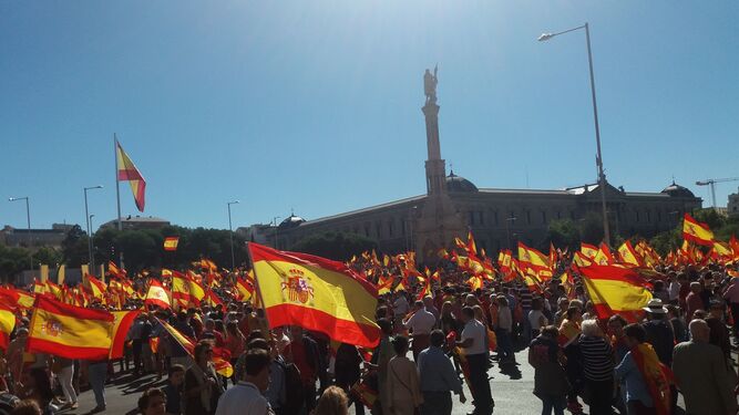 Concentración por la unidad de España en la madrileña Plaza de Colón.