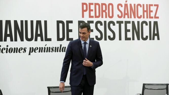 Pedro Sánchez, en la presentación de 'Manual de resistencia'