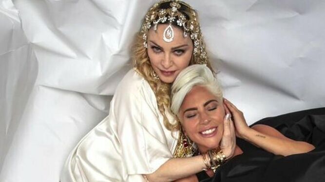 Lady Gaga y Madonna, tras la ceremonia de los Oscar.