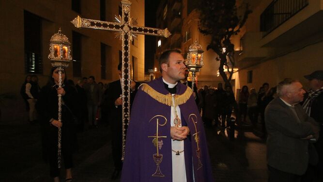 José María Sánchez en el Vía Crucis General del pasado viernes.