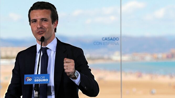 Pablo Casado, este viernes en Valencia, donde también cierra la campaña.