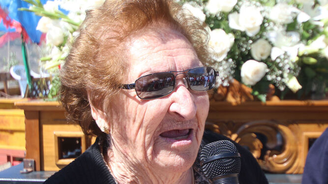 Inocencia Martínez participó en la romería, a sus 94 años