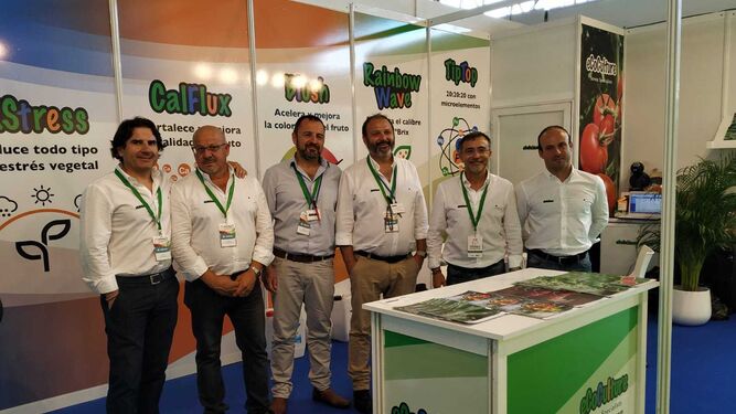 El equipo de Ecoculture en su estand en la pasada feria Infoagro Exhibition, celebrada en mayo en el Palacio de Congresos de Aguadulce.