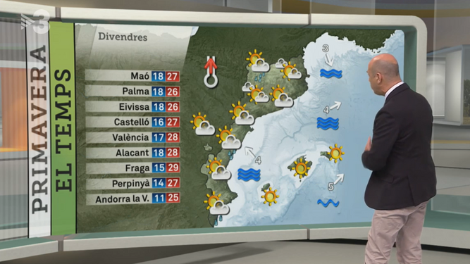 El mapa del tiempo en TV3, donde se refleja el ficticio Països Catalans