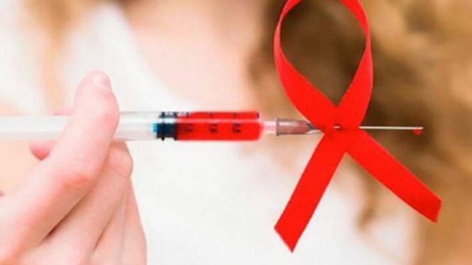 Un lazo rojo de la lucha contra el SIDA.