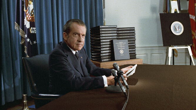 Richard Nixon, el único presidente de Estados Unidos destituido hasta la fecha tras un juicio político.