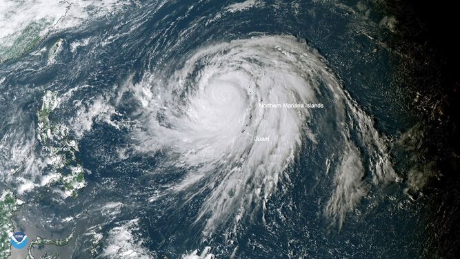 El tifón Hagibis desde un satélite.