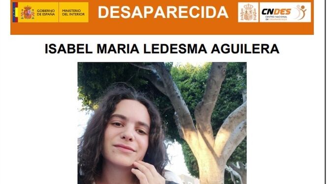 Isabel María, la joven desaparecida en Tabernas.