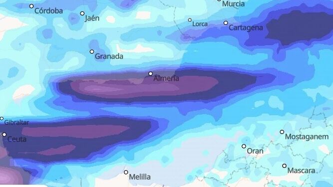 La lluvia arreciará este viernes durante todo el día en Almería