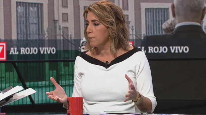 Susana Díaz, durante la entrevista en LaSexta.