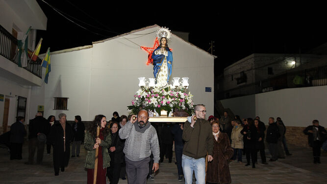 Procesión de la Inmaculada Concepción en años anteriores en Escúllar.