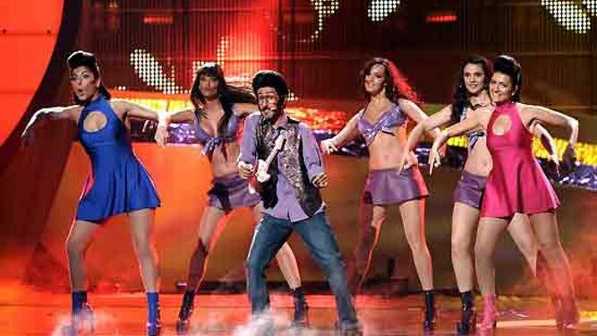 La actuación de Chikilicuatre en Eurovisión en 2008.