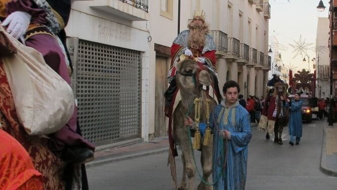 Reyes magos en camello en Vera en el año 2014.